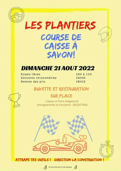 Affiche de Course de caisses à savon des Plantiers