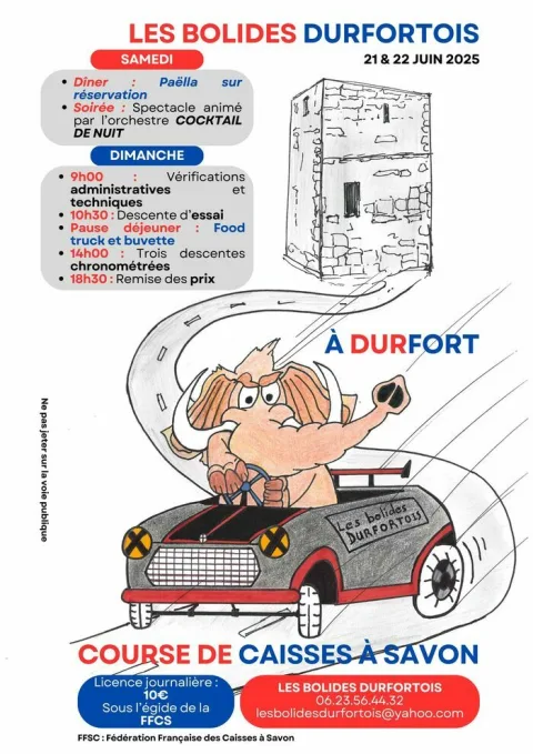 Affiche de Course de caisses à savon de Durfort-et-Saint-Martin-de-Sossenac