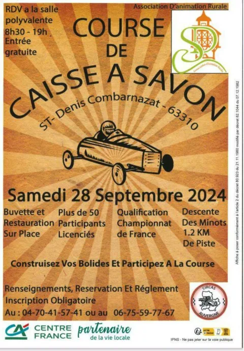 Affiche de Course de caisses à savon de Saint-Denis-Combarnazat
