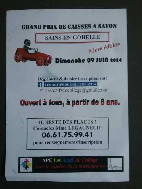Affiche de Course de caisses à savon de Sains-en-Gohelle