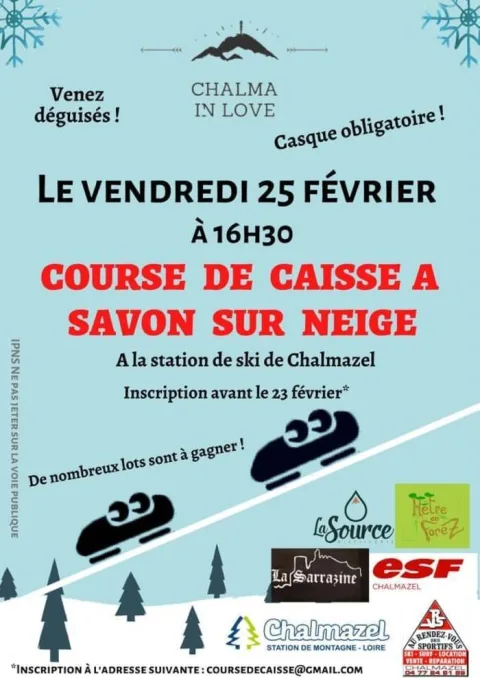 Affiche de Course de caisse à savon sur neige – Chalmazel