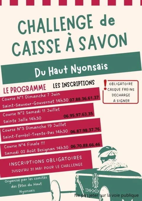 Affiche de Chalenge de caisse à savon du haut Nyonsais – Saint-Sauveur-Gouvernet