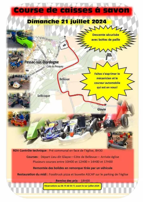 Affiche de Course de caisses à savon de Pessac-sur-Dordogne