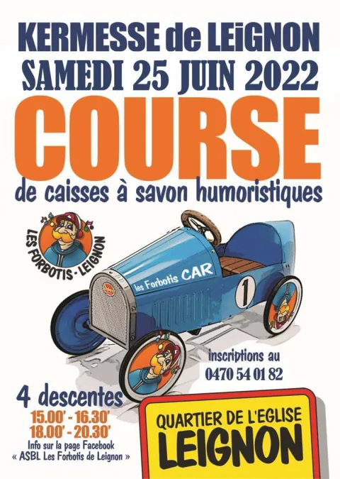 Affiche de Course de caisses à savon humoristiques – Leignon
