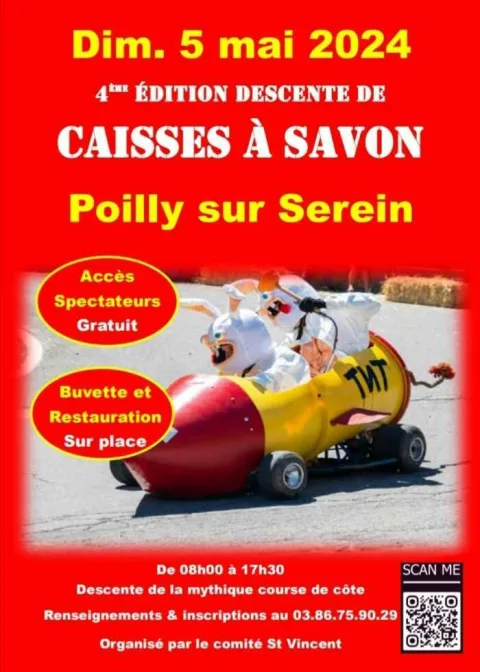 Affiche de Course de caisses à savon folklorique de Poilly-sur-Serein