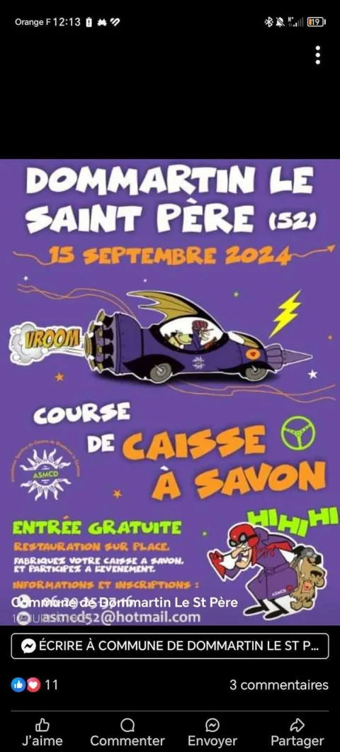 Affiche de Course de caisses à savon de Dommartin-le-Saint-Père