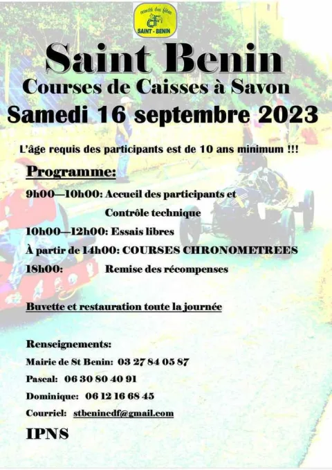 Affiche de Course de caisses à savon de Saint-Benin
