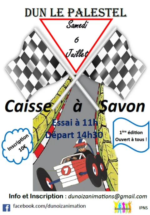 Affiche de 1re Course de caisses à savon de Dun-le-Palestel