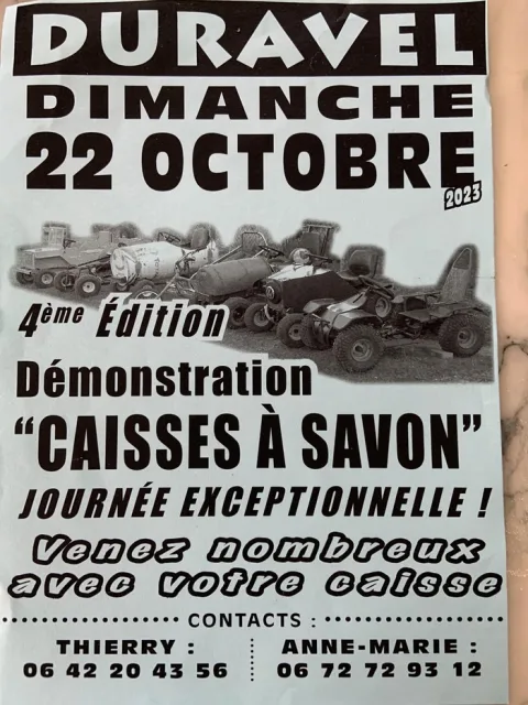 Affiche de Démonstration de caisses à savon – Duravel