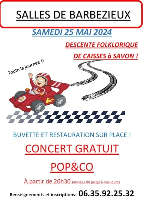 Affiche de 1re Course de caisses à savon folklorique de Salles-de-Barbezieux