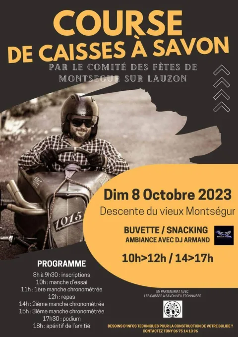 Affiche de Course de caisses à savon de Montségur-sur-Lauzon