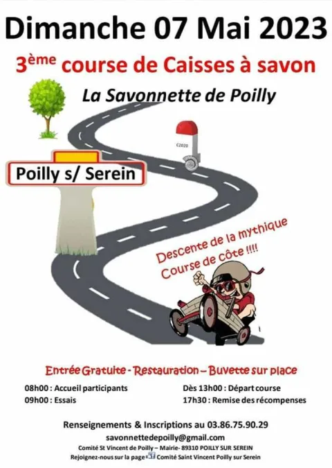 Affiche de 3e Course de caisses à savon de Poilly-sur-Serein