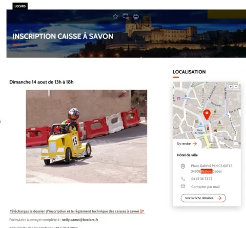 Affiche de Course de caisses à savon de Béziers
