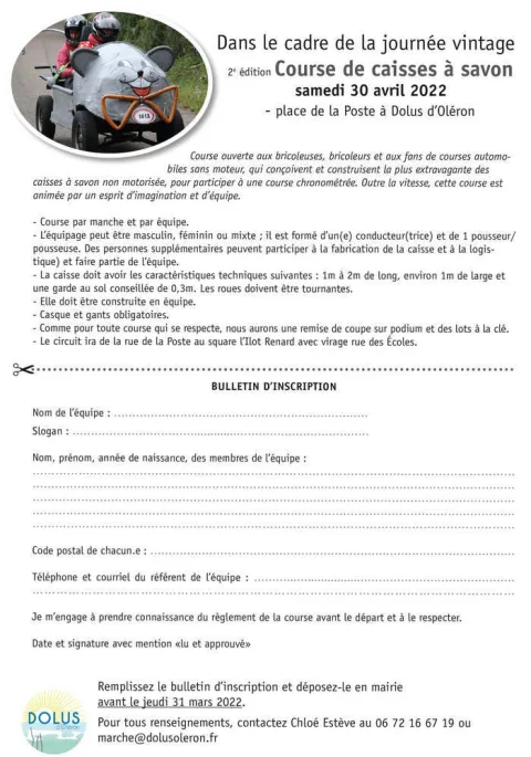 Affiche de Course de caisses à savon de Dolus-d'Oléron