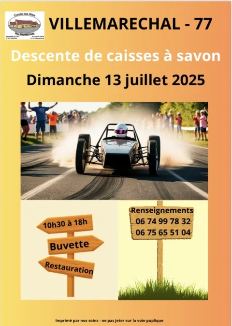 Affiche de Descente de caisses à savon 13 juillet – Villemaréchal