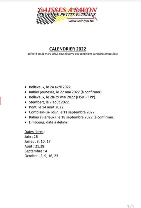 Affiche de Course de caisses à savon de Rahier