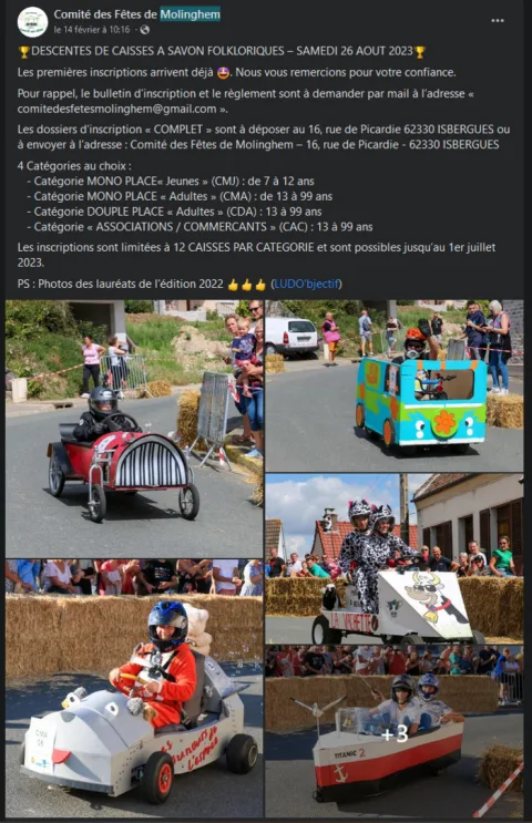 Affiche de Course de caisses à savon d’Isbergues