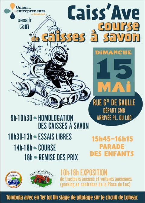 Affiche de Course de caisses à savon à Saint-Avé le 15 mai